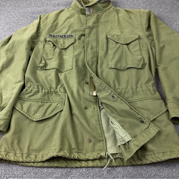 Vintage Military Coat Cold Weather Field Green Regular Fit Jacket Men’s Size L - Picture 3 of 16